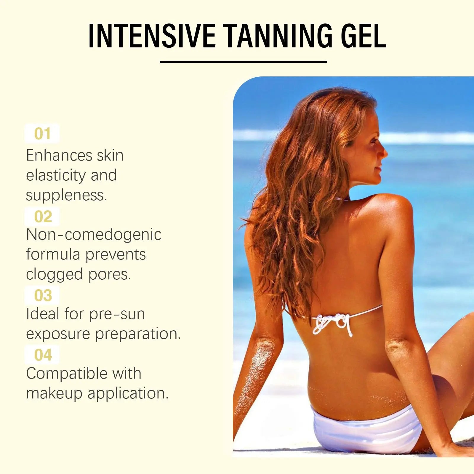 Carrot Extract Sunless Tanning Gel, Self Tanning Gel, Deep Moisturizing & Hydrating Body Gel, Body Care Product for Women & Men