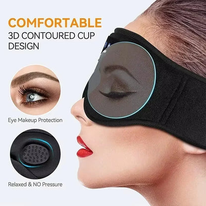 Bluetooth Sleeping Headphones 3D Eye Mask Wireless Headband Soft Elastic Comfortable Music Earphones Sleep Mask for Travel Nap