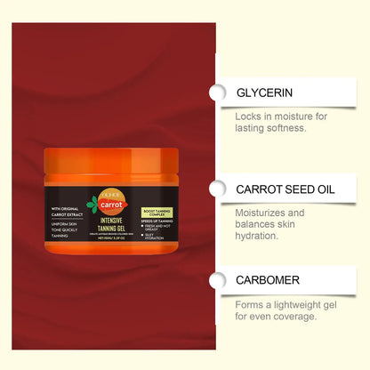 Carrot Extract Sunless Tanning Gel, Self Tanning Gel, Deep Moisturizing & Hydrating Body Gel, Body Care Product for Women & Men