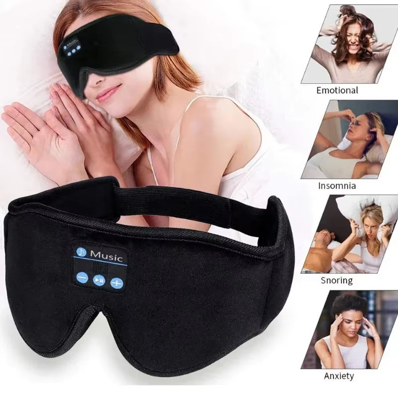 Bluetooth Sleeping Headphones 3D Eye Mask Wireless Headband Soft Elastic Comfortable Music Earphones Sleep Mask for Travel Nap